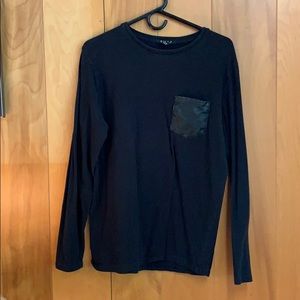Forever 21 Long Sleeve T-Shirt Leather Pocket